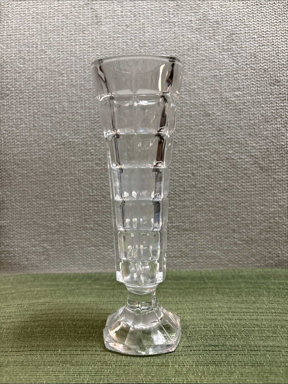Clear Textured Glass Bud Vase - Classic Clear